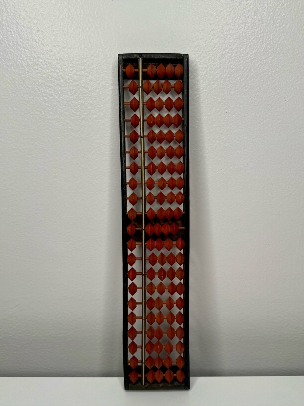 Vintage Wooden Abacus Wood Math Decor Rustic Antique Style Red Beads